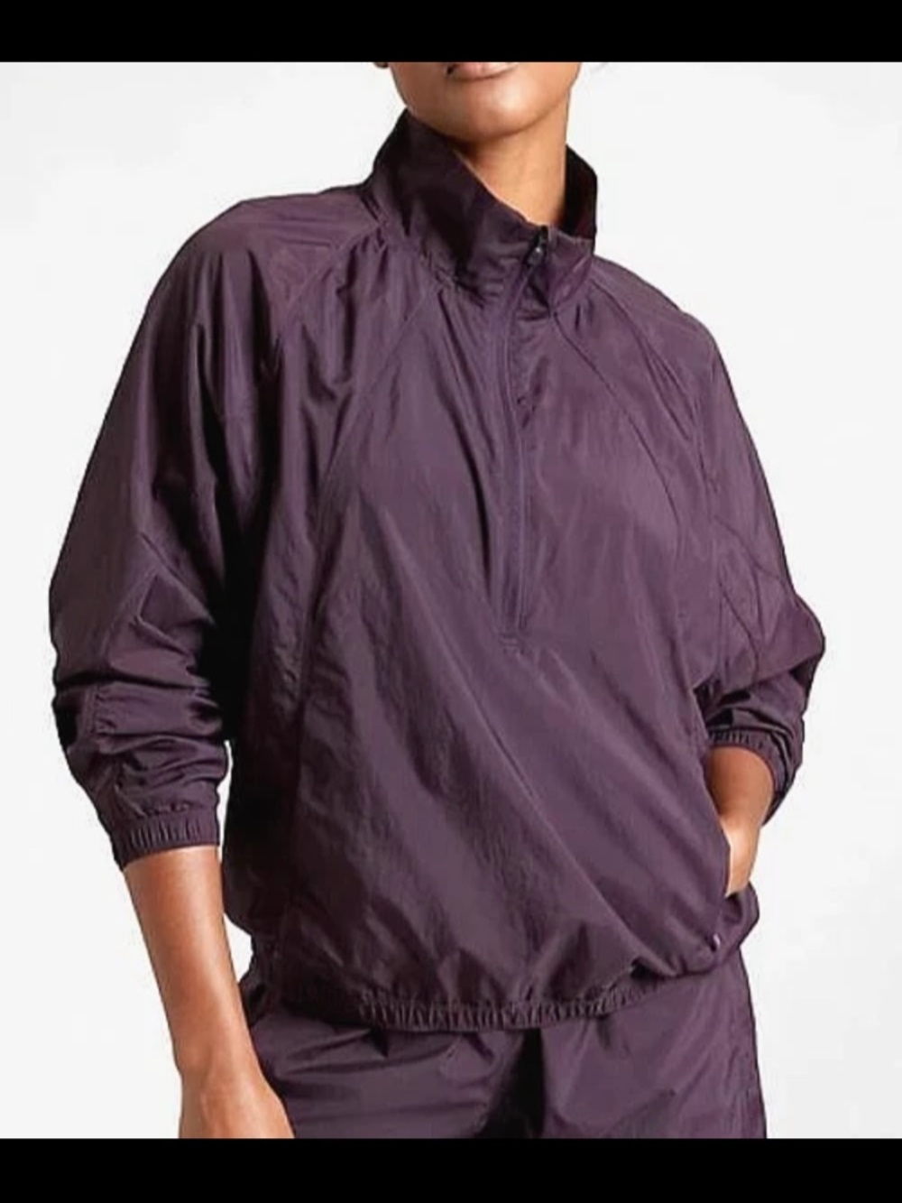 Athleta Plum Half-Zip Bomber Jacket - Women's